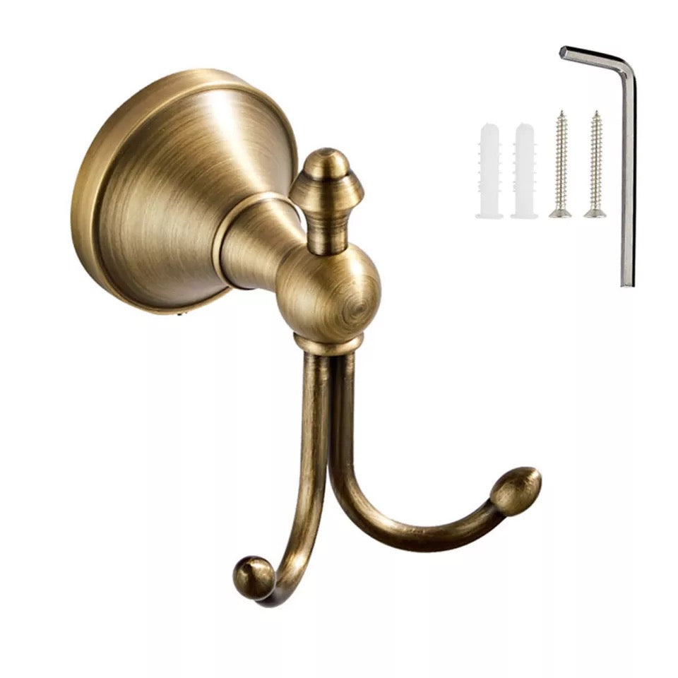 Antique Brass Double Robe Hook #20188 – TIC Bathrooms